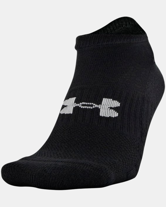 Unisex UA Training Cotton No Show 6-Pack Socks, Black, pdpMainDesktop image number 6